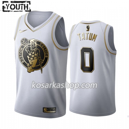 Dres Boston Celtics Jayson Tatum 0 Nike 2019-20 Bijela Golden Edition Swingman - Dječji